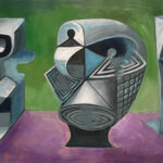 A painting of a group of geometric shapes.