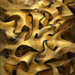 Gold graffiti painting - gold graffiti fine art print.