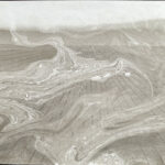 Abstract black and white marbled image.